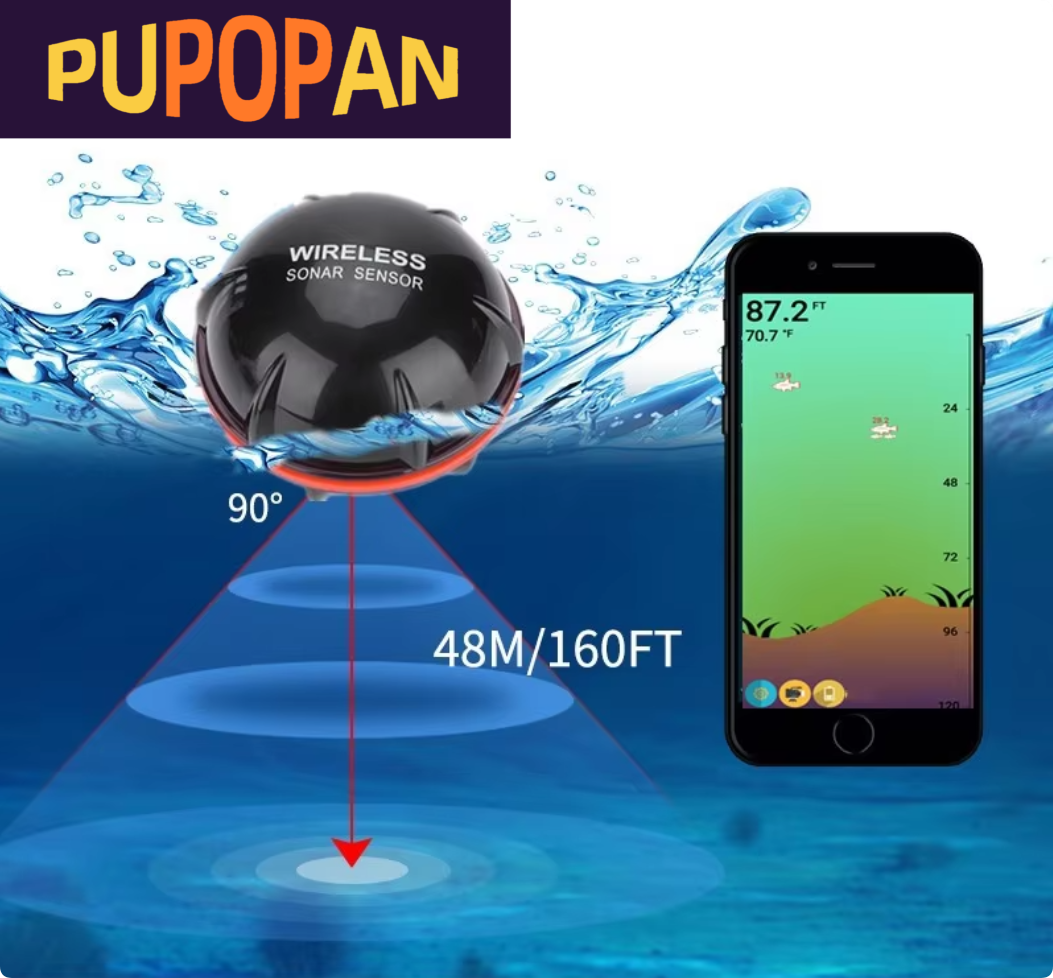Smart Sonar Fish Finder Wirele - đánh giá và giá Fishing Equipment English