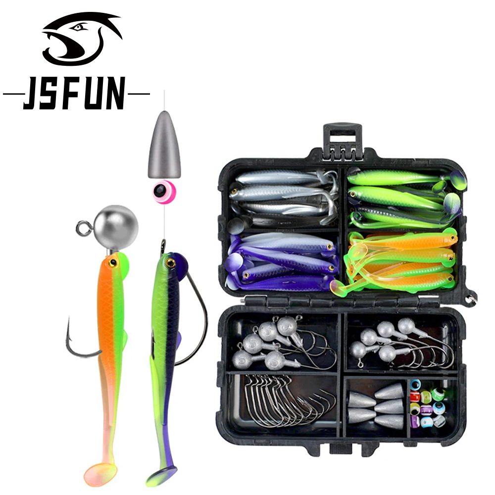 JSFUN 75pcs Silicone Lure Set  - đánh giá và giá Jig Head Lure