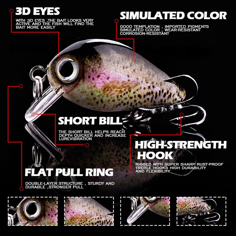 5pcs Mini Fishing Lures Set Li - đánh giá và giá Fishing Equipment Clearance