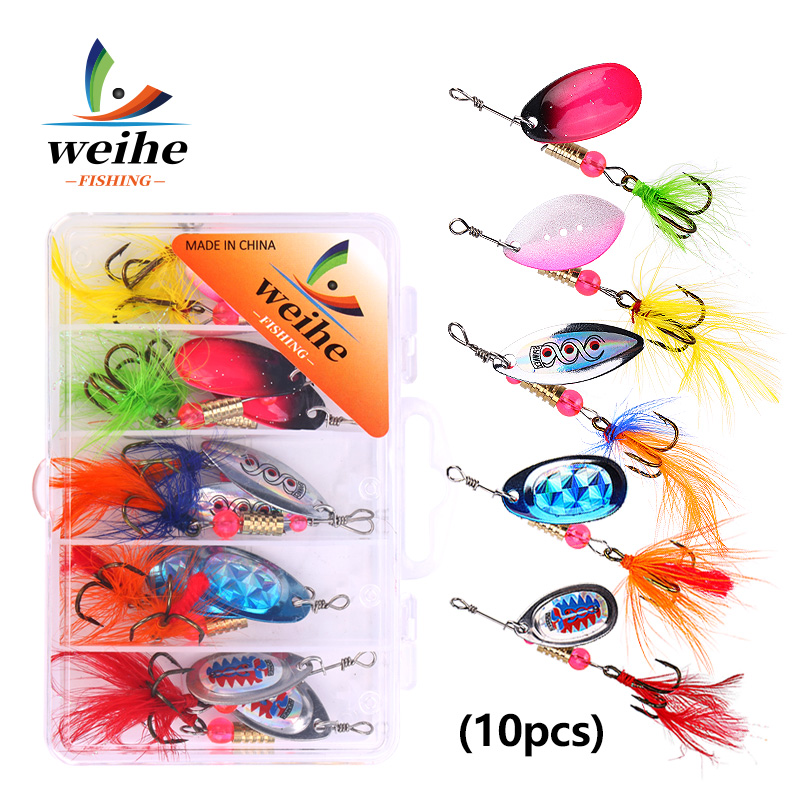 WEIHE 10pcs Feathered Spoon Lu - đánh giá và giá Fishing Equipment Clearance