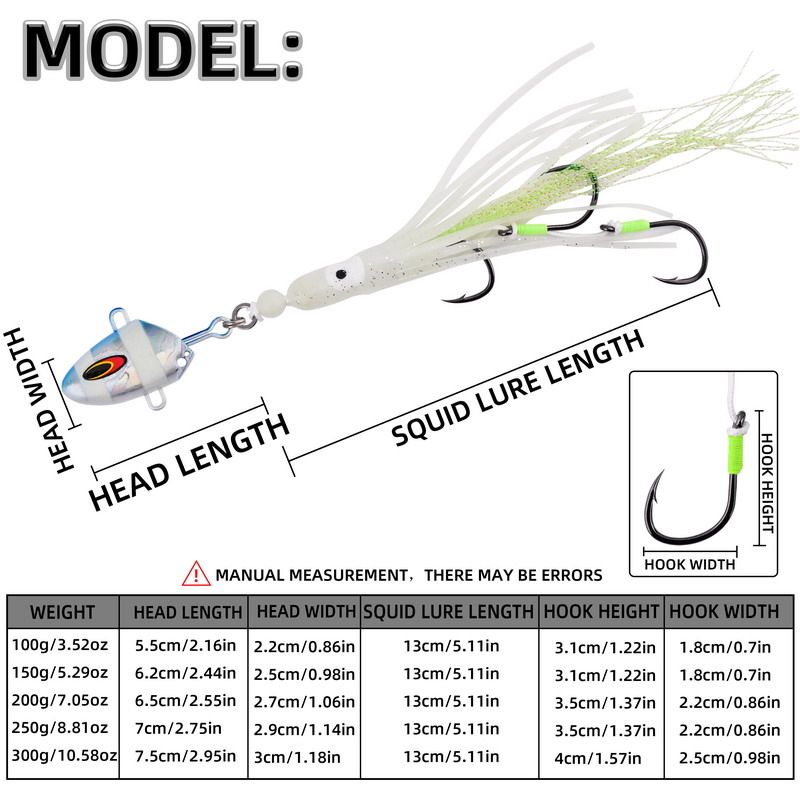 1pc Luminous Bait 100g Slow-Sh - đánh giá và giá Jig Head Lure