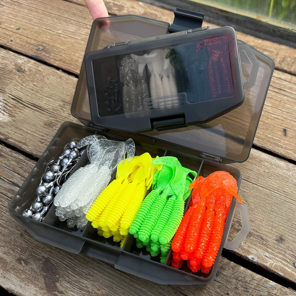 50PCS Silicone Soft Lure T Tai - đánh giá và giá Fishing Equipment Clearance