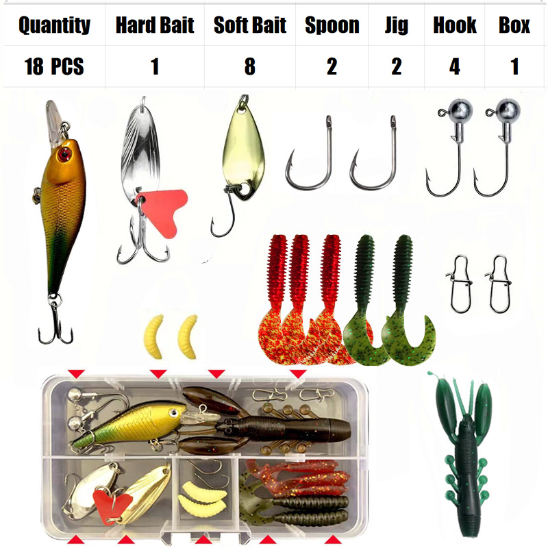Fishing Lure Set 18/21/59/142p - đánh giá và giá Fishing Equipment Clearance