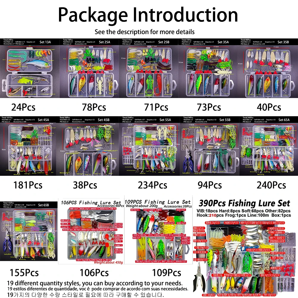 Fishing Lures Set Combo Soft H - đánh giá và giá Fishing Equipment Clearance