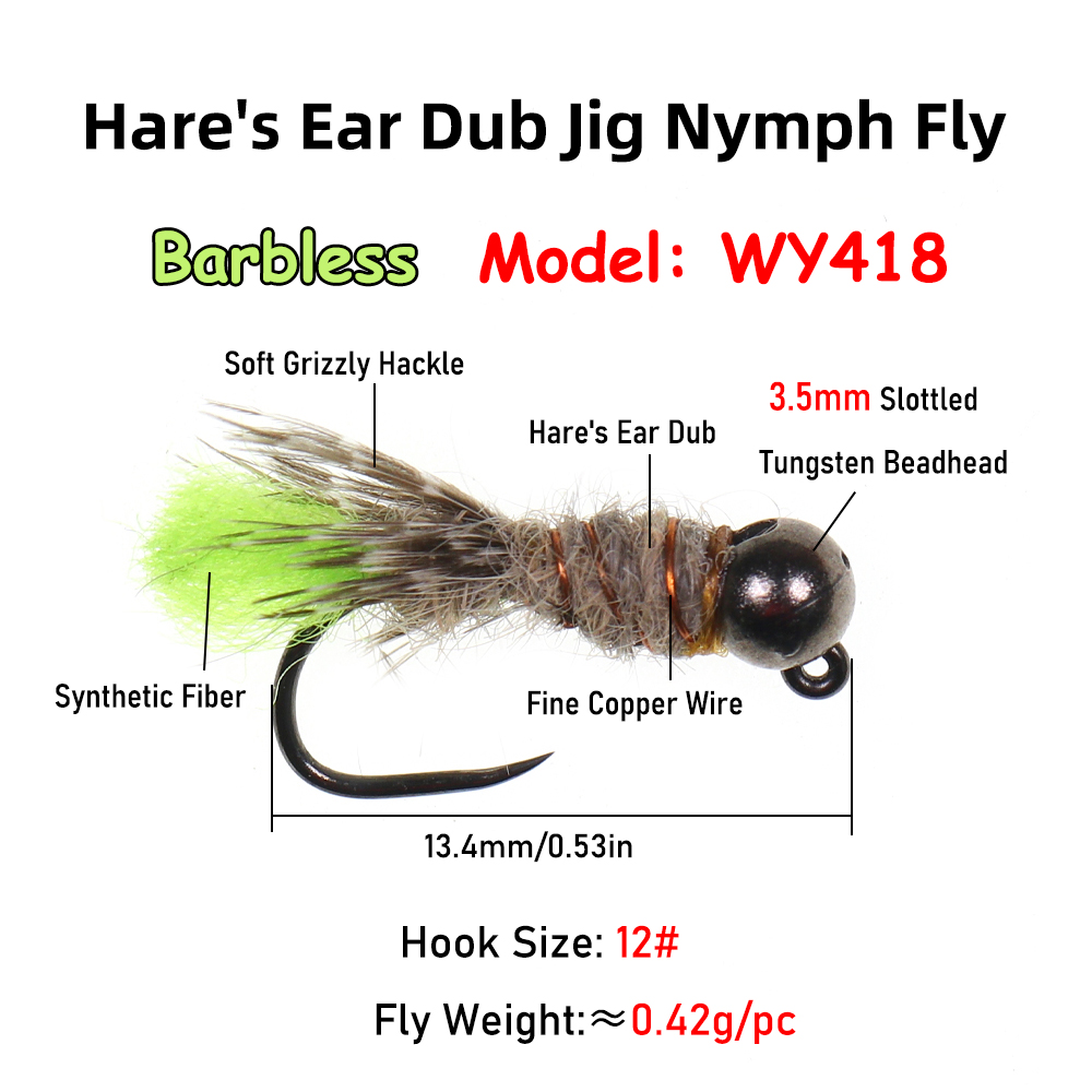 6PCS 12# 14# Hare's Ear Dub Ji - đánh giá và giá Jig Head Lure