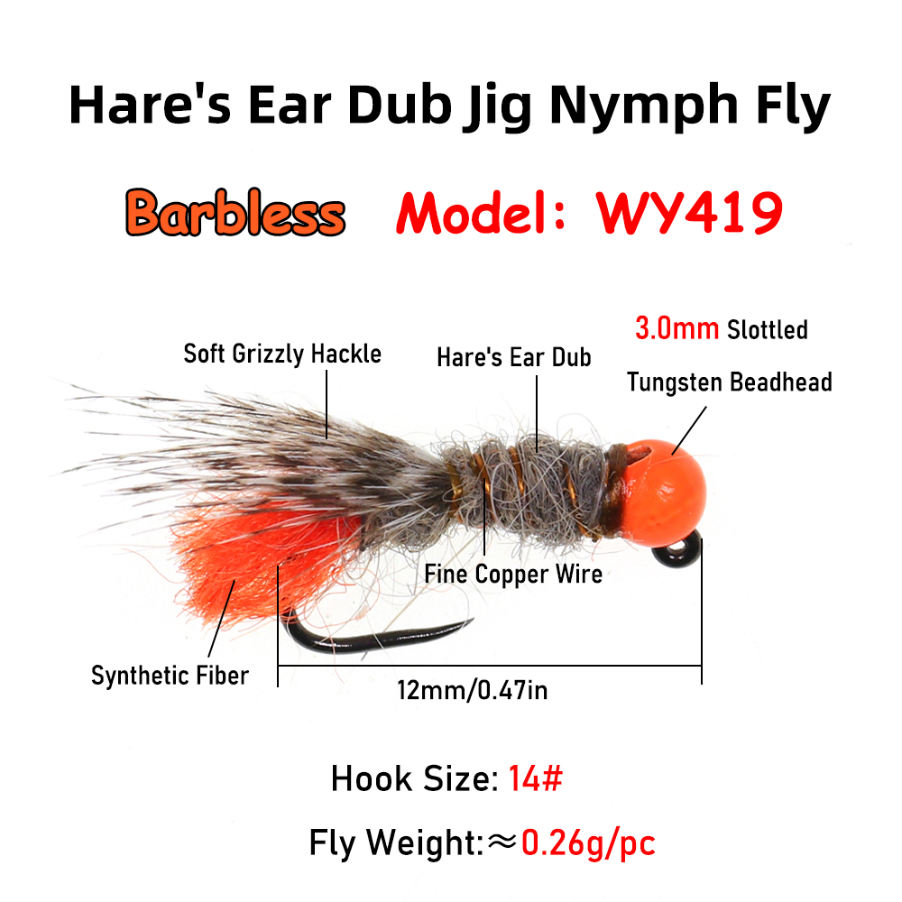 6PCS 12# 14# Hare's Ear Dub Ji - đánh giá và giá Jig Head Lure