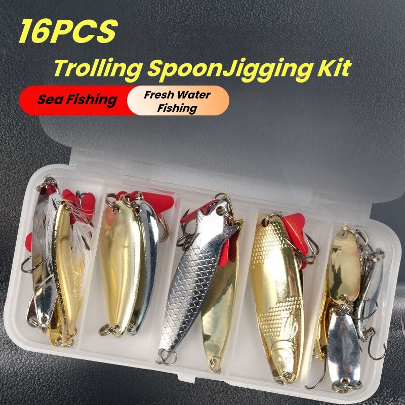 Fishing Lure Kit 16 pcs sets T - đánh giá và giá Fishing Equipment Clearance