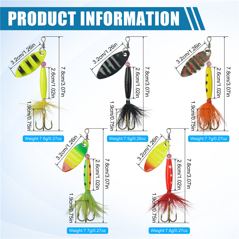 5/10/16Pcs Spinner Fishing Lur - đánh giá và giá Fishing Equipment Clearance