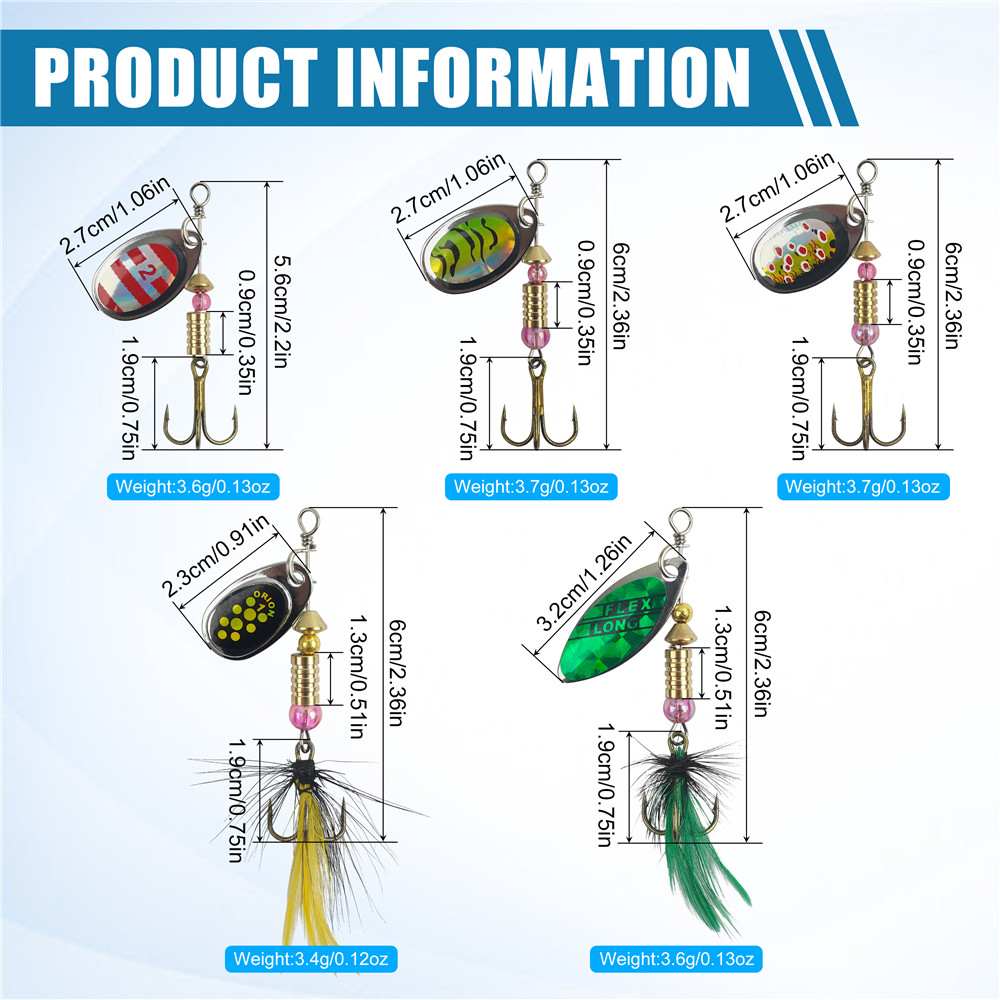 5/10/16Pcs Spinner Fishing Lur - đánh giá và giá Fishing Equipment Clearance