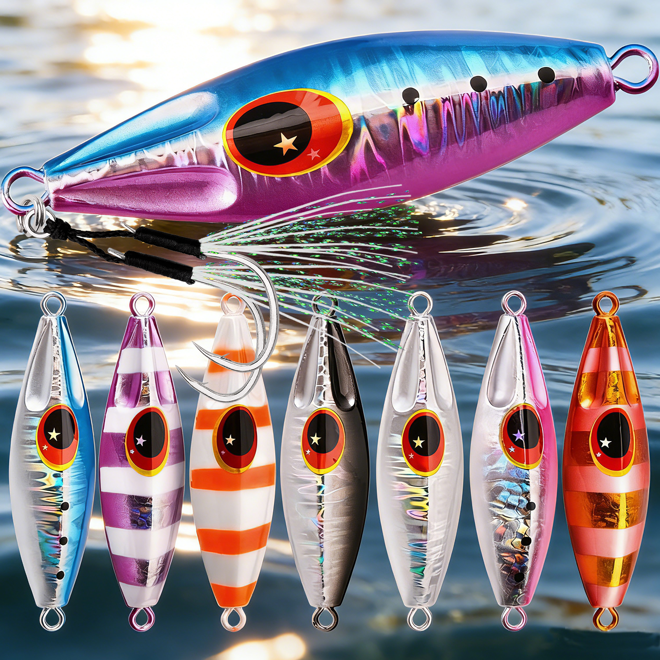 8pcs/lot Metal Jig Fishing Lur - đánh giá và giá Jig Head Lure